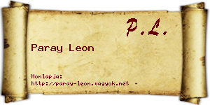 Paray Leon névjegykártya